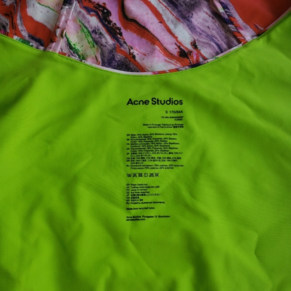 ACNE STUDIOS Witala Face Marble Print One-Piece Swimsuit Sz S - Picture 8 of 14